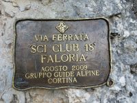 Via ferrata Sci club 18 - nástup - cedule