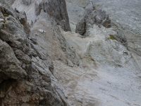 Via ferrata Tomaselli - dole místo býv.Bivacco della Chiesa